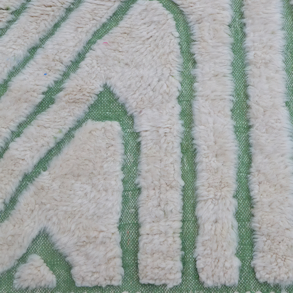 Moroccan custom rug from Beni Ourain, Wool, Green