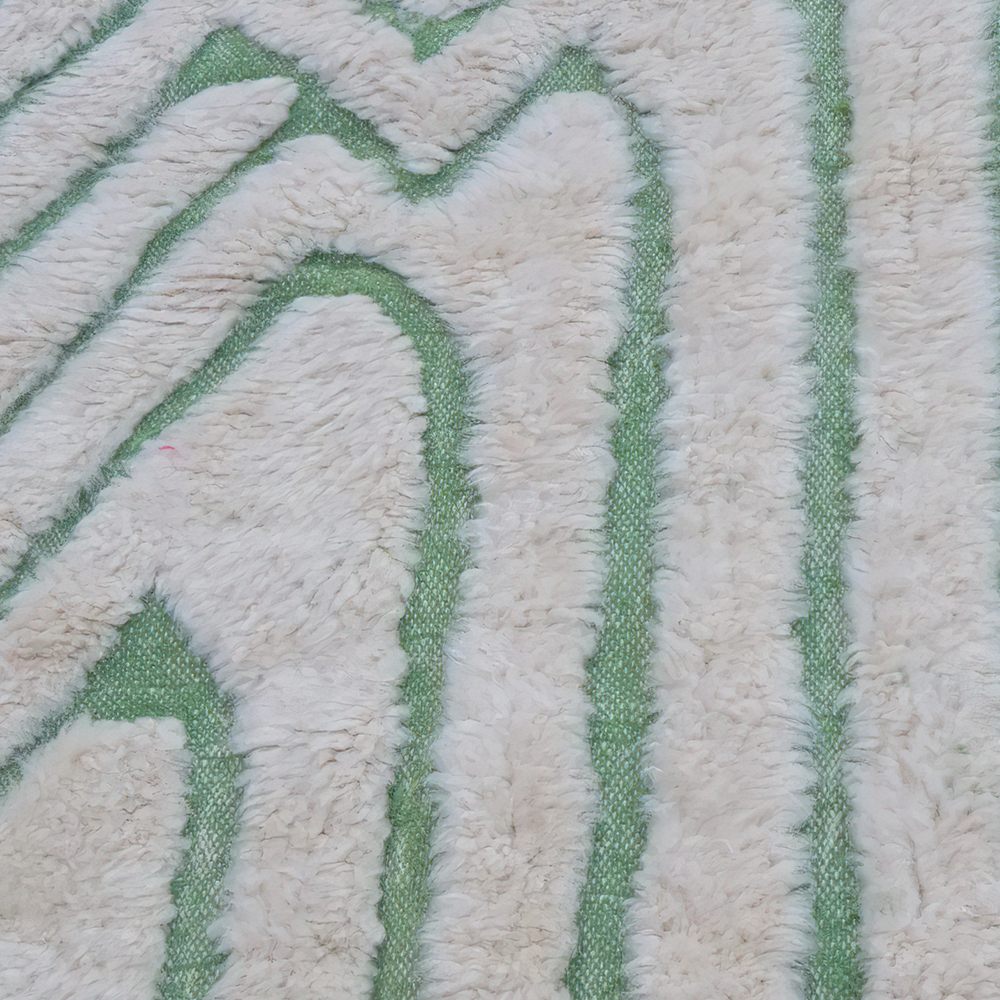 Moroccan custom rug from Beni Ourain, Wool, Green