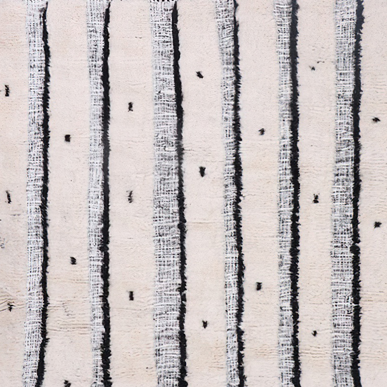 Moroccan custom rug from Beni Ourain, Wool, black and white