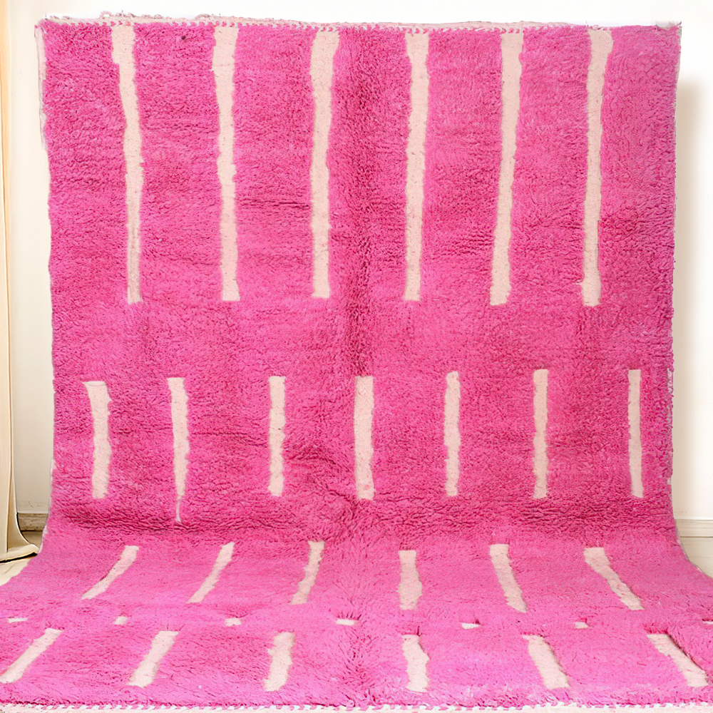Moroccan custom rug from Beni Ourain, Wool, Pink