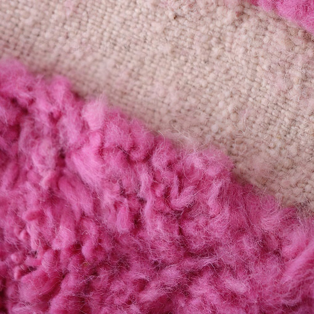 Moroccan custom rug from Beni Ourain, Wool, Pink