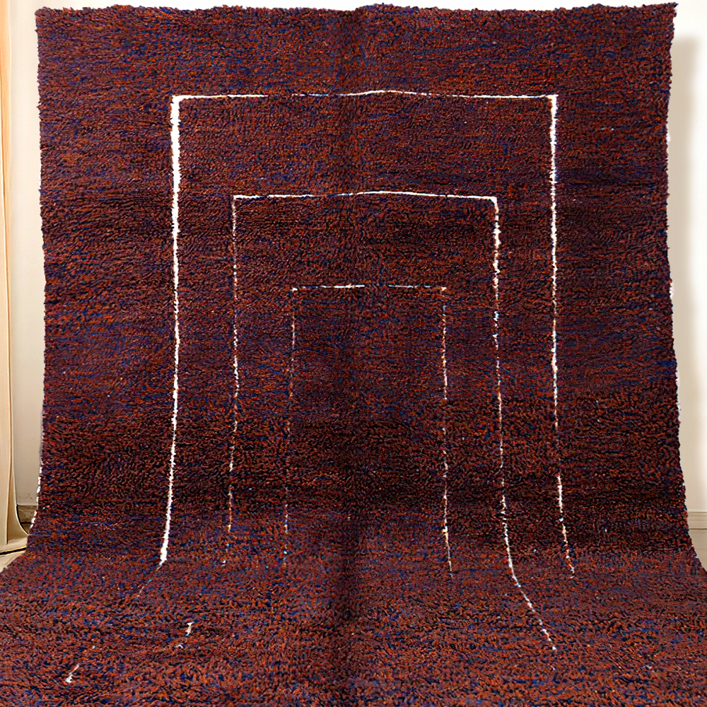 Moroccan custom rug from Beni Ourain, Wool, Red
