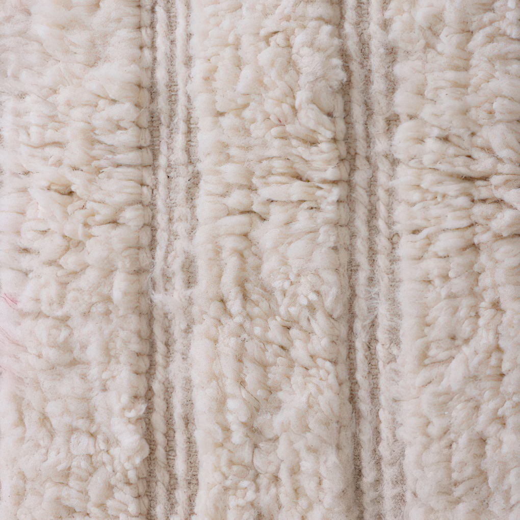 Moroccan custom rug from Beni Ourain, Wool, White