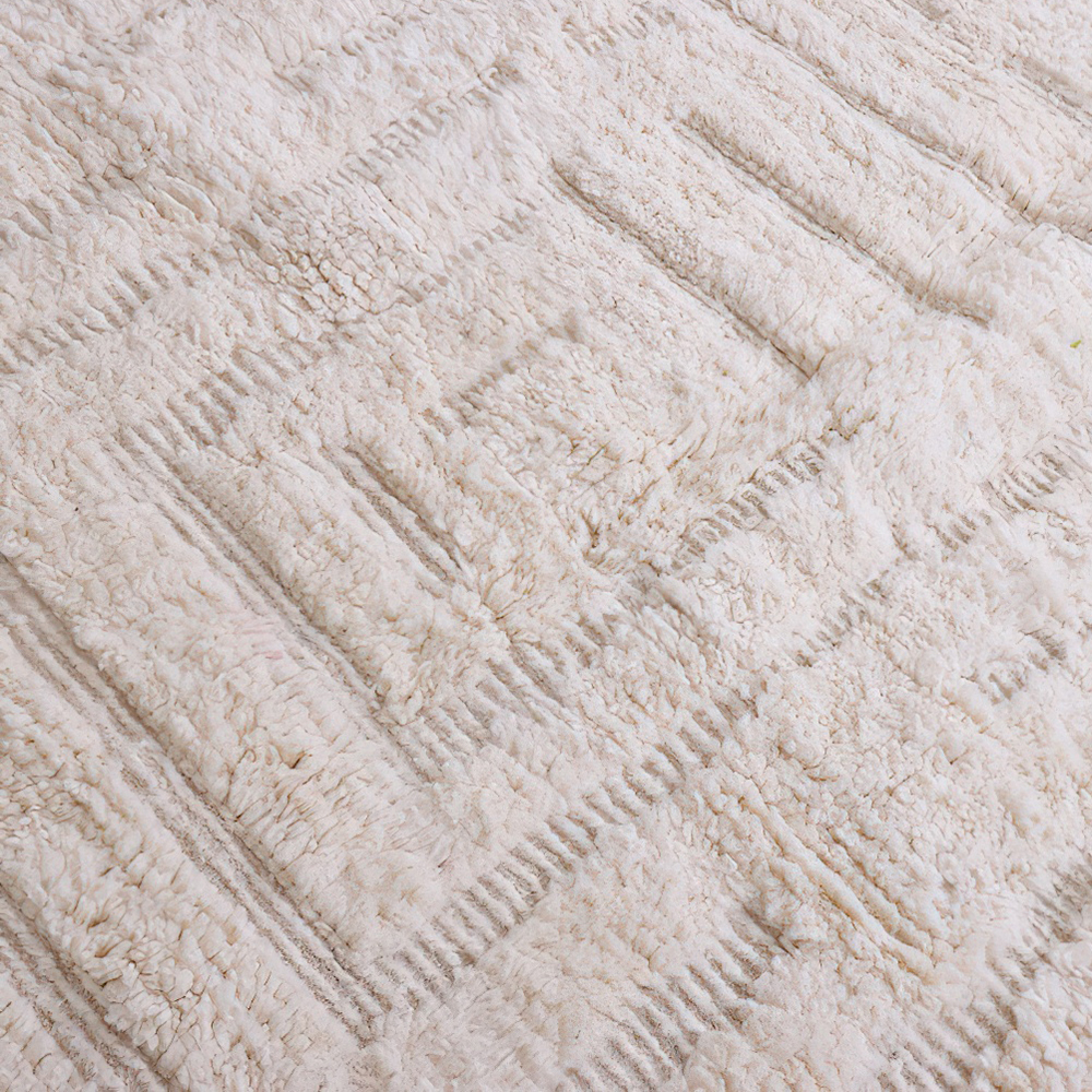 Moroccan custom rug from Beni Ourain, Wool, White
