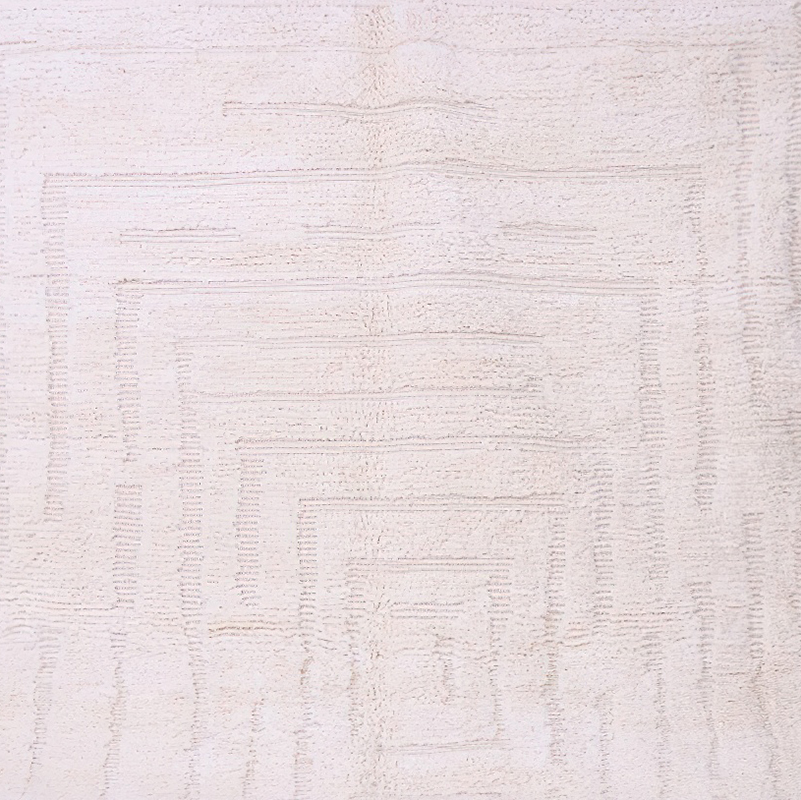 Moroccan custom rug from Beni Ourain, Wool, White