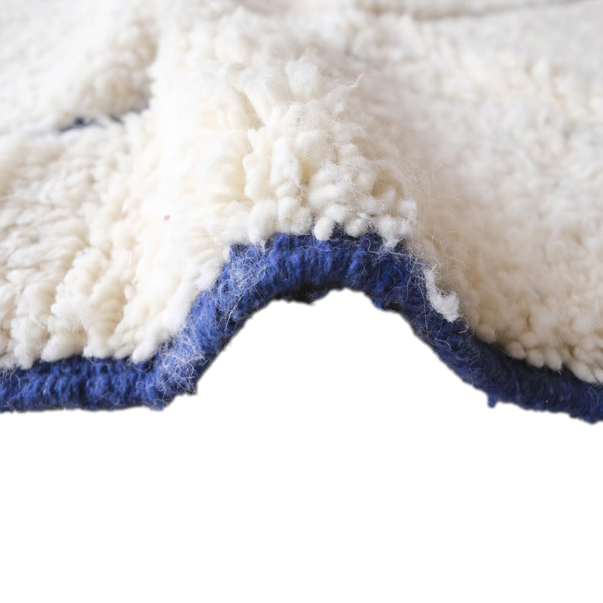 Moroccan custom rug from Beni Ourain, Wool and Thread, White