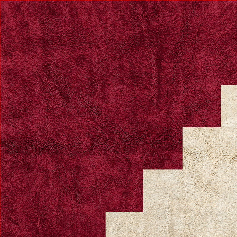Moroccan custom rug from Beni Ourain, Wool, Red