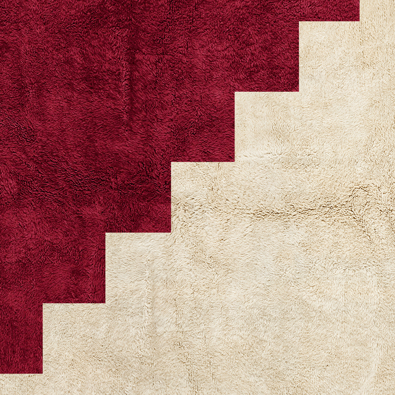 Moroccan custom rug from Beni Ourain, Wool, Red