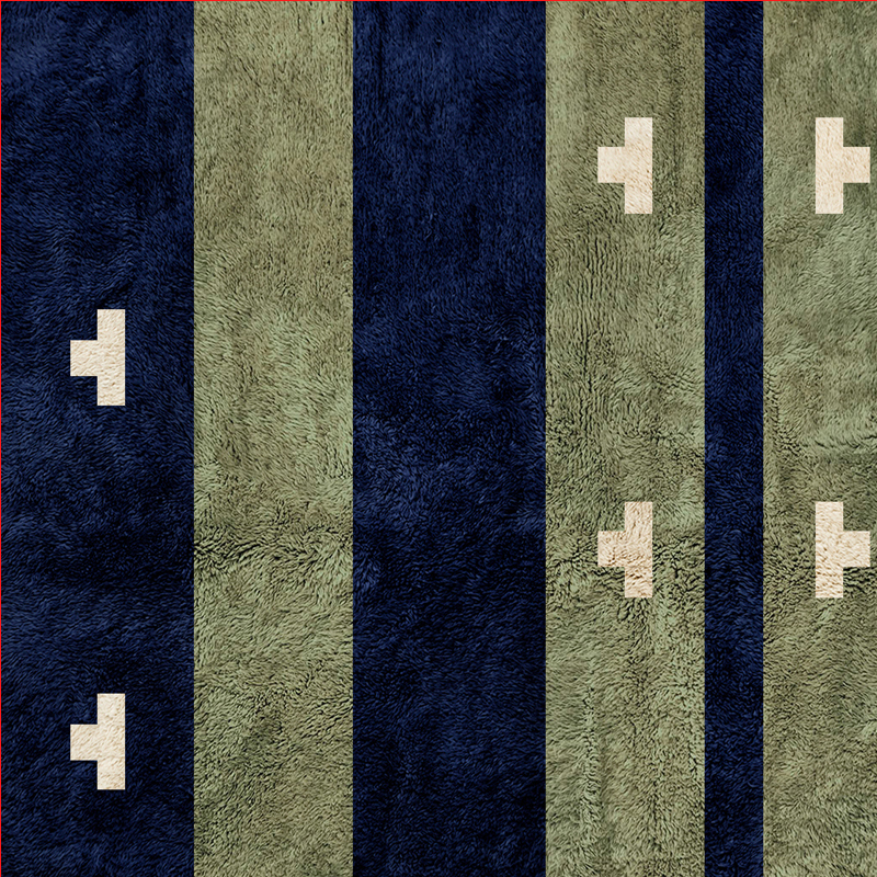 Moroccan custom rug from Beni Ourain, Wool, Green