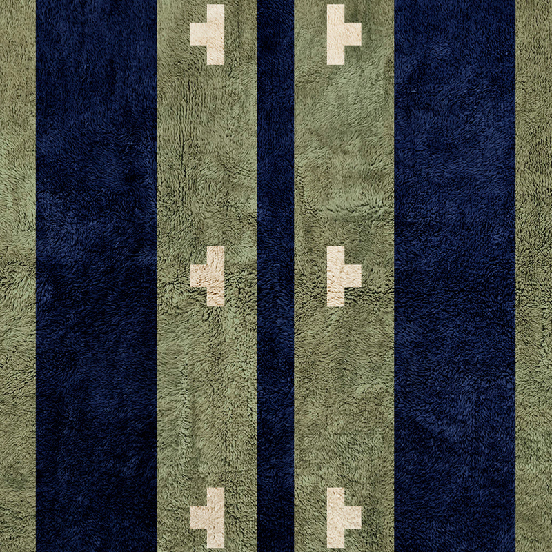 Moroccan custom rug from Beni Ourain, Wool, Green