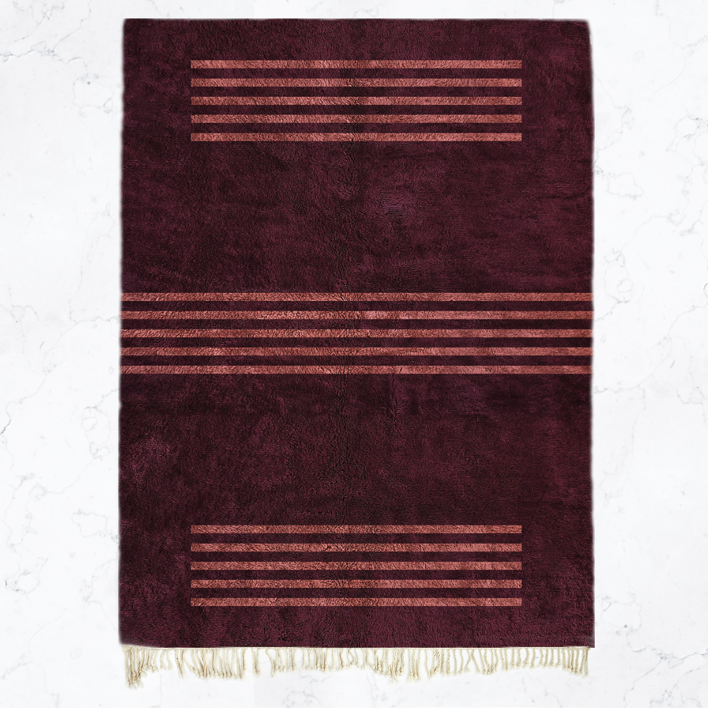 Moroccan custom rug from Beni Ourain, Wool, Red