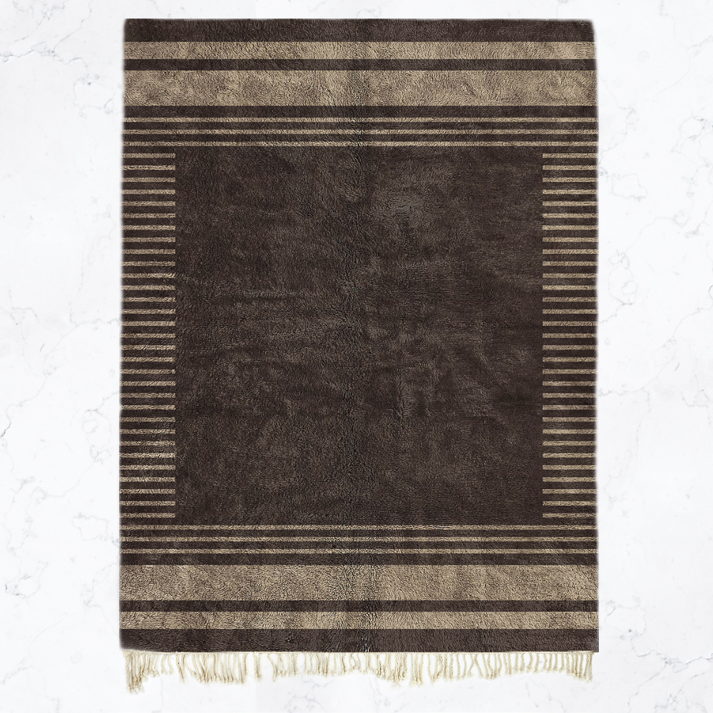 Moroccan custom rug from Beni Ourain, Wool, Brown