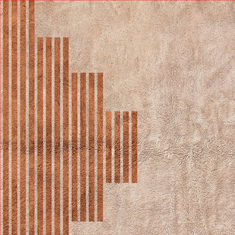 Moroccan custom rug from Beni Ourain, Wool, Orange
