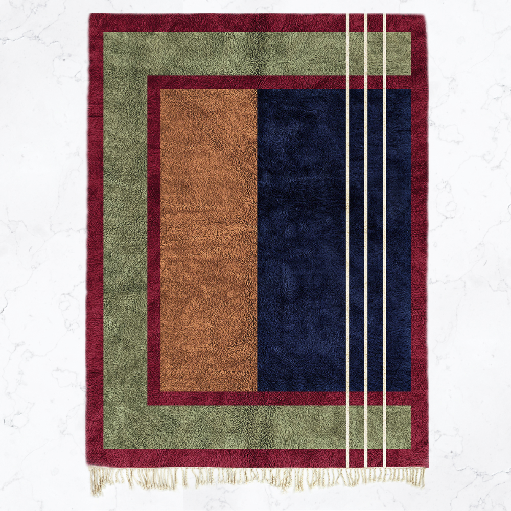 Moroccan custom rug from Beni Ourain, Wool, Green
