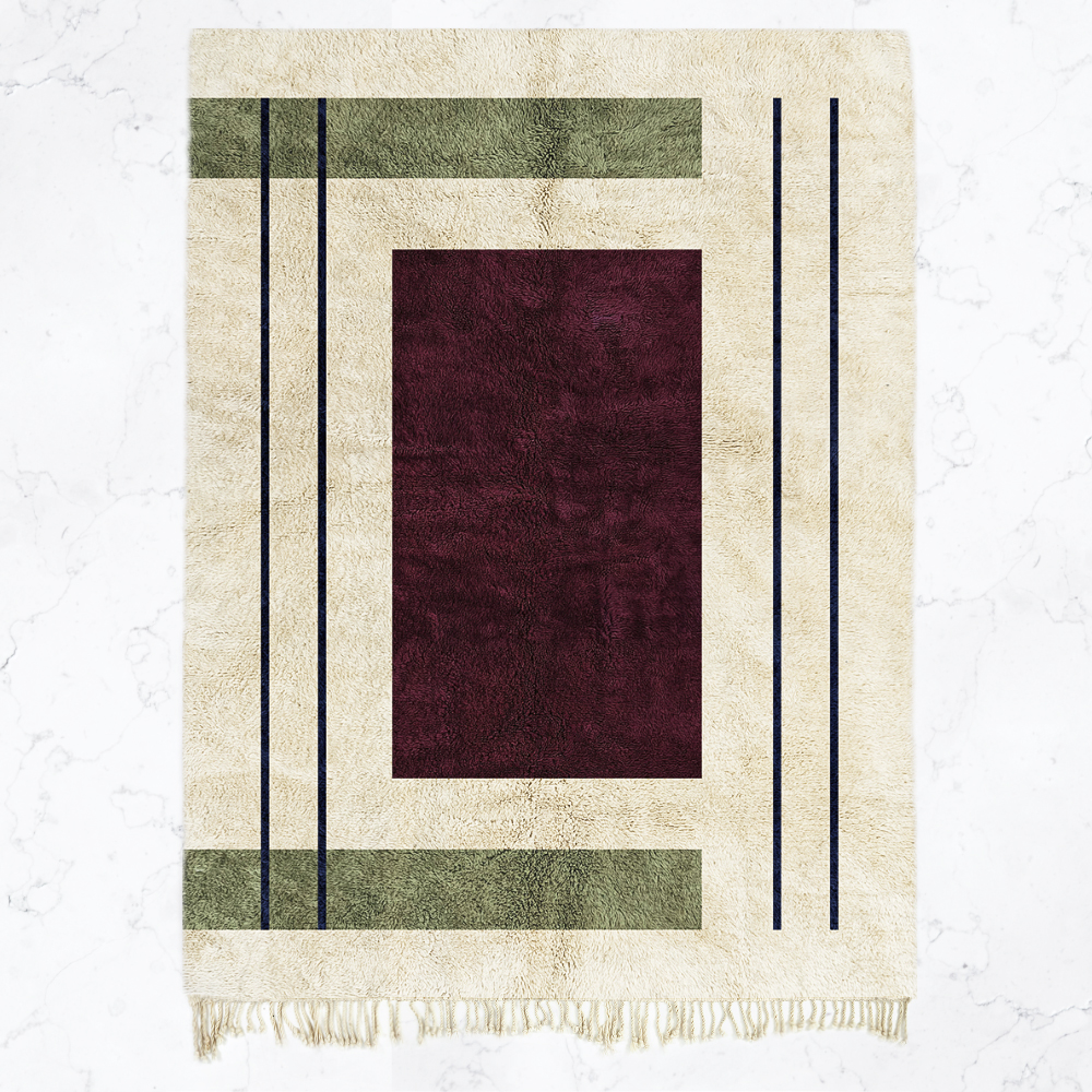Moroccan custom rug from Beni Ourain, Wool, White