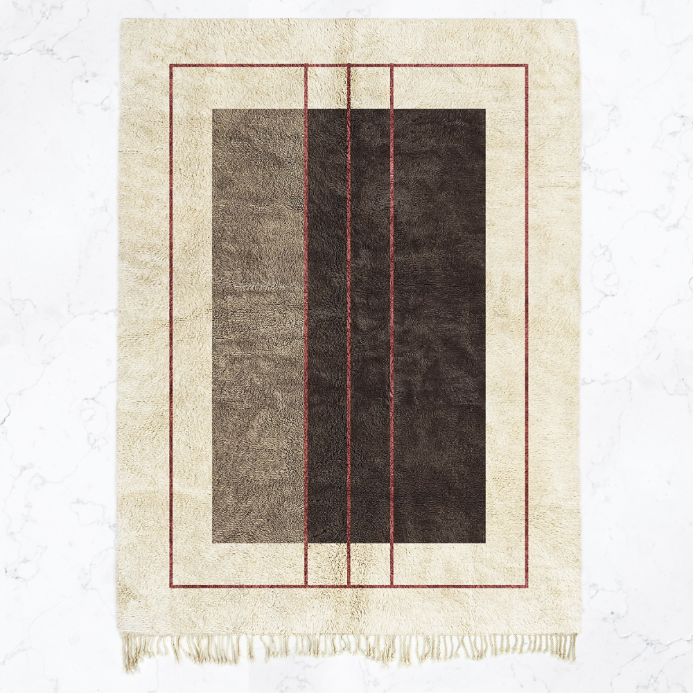 Moroccan custom rug from Beni Ourain, Wool, White