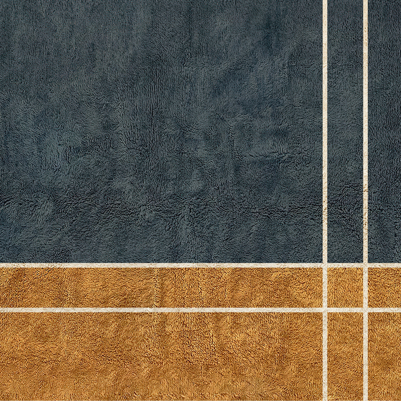 Moroccan custom rug from Beni Ourain, Wool, Blue
