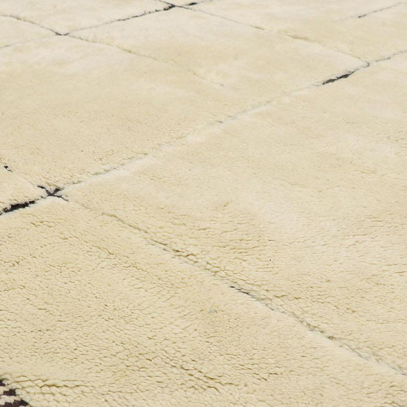 Moroccan custom rug from Beni Ourain, Wool, White