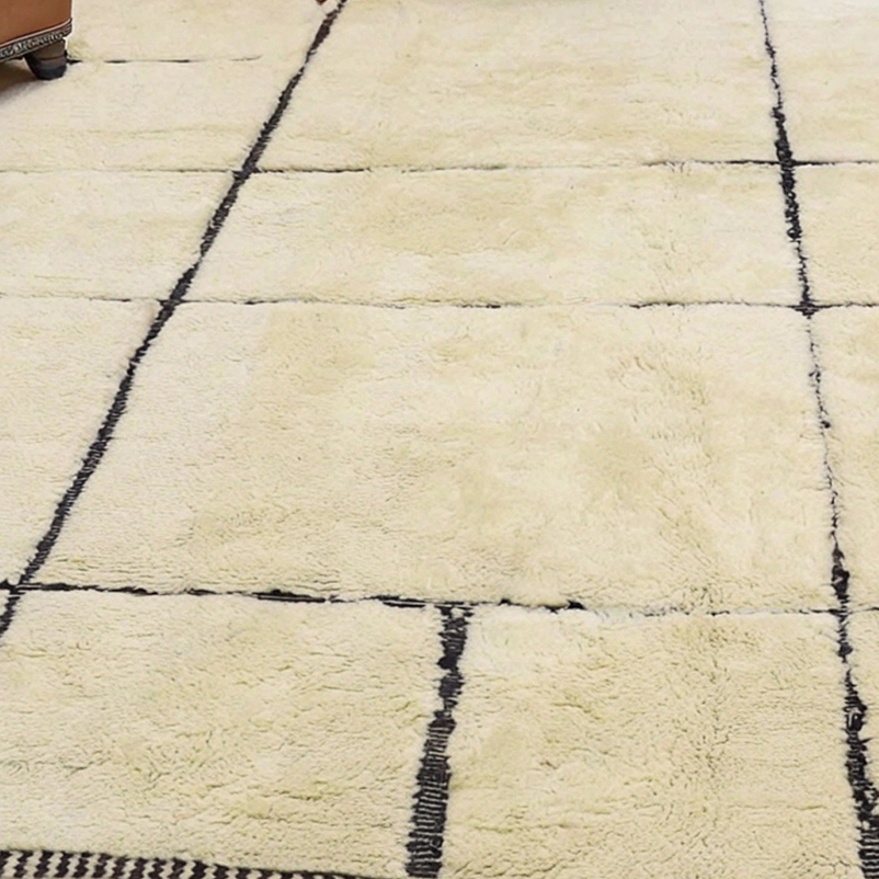 Moroccan custom rug from Beni Ourain, Wool, White