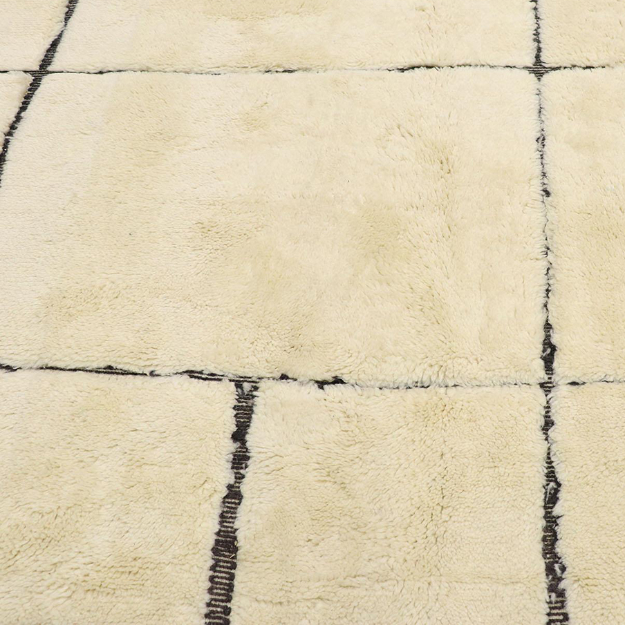 Moroccan custom rug from Beni Ourain, Wool, White
