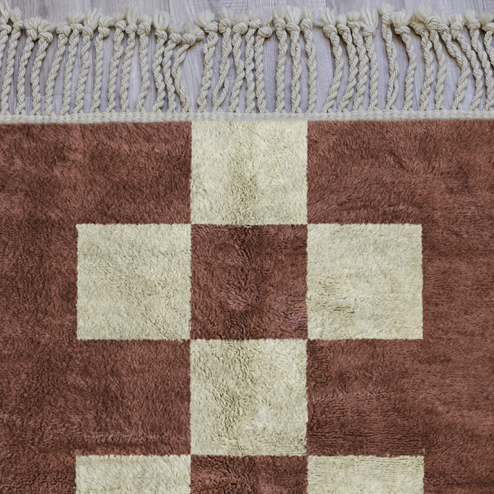 Moroccan custom rug from Beni Ourain, Wool, Red