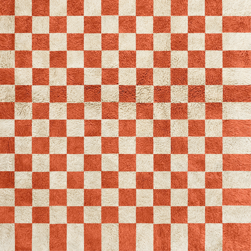 Moroccan custom rug from Beni Ourain, Wool, Orange