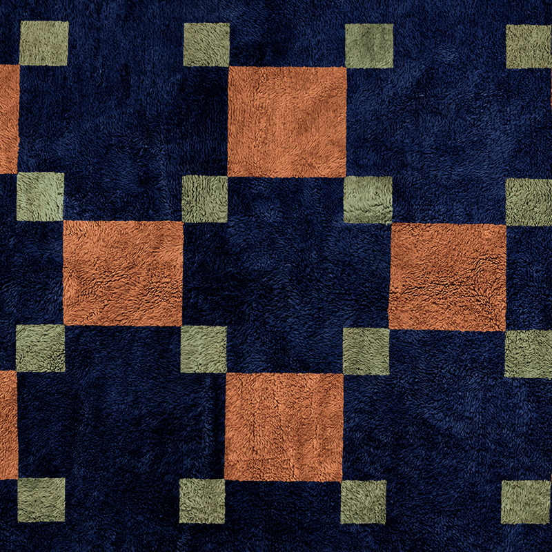 Moroccan custom rug from Beni Ourain, Wool, Blue