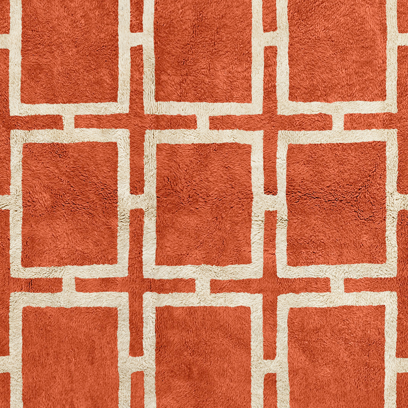 Moroccan custom rug from Beni Ourain, Wool, Orange