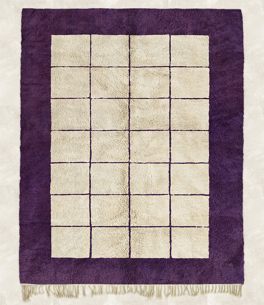 Moroccan custom rug from Beni Ourain, Wool, Purple