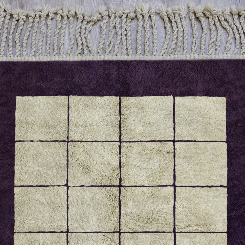 Moroccan custom rug from Beni Ourain, Wool, Purple