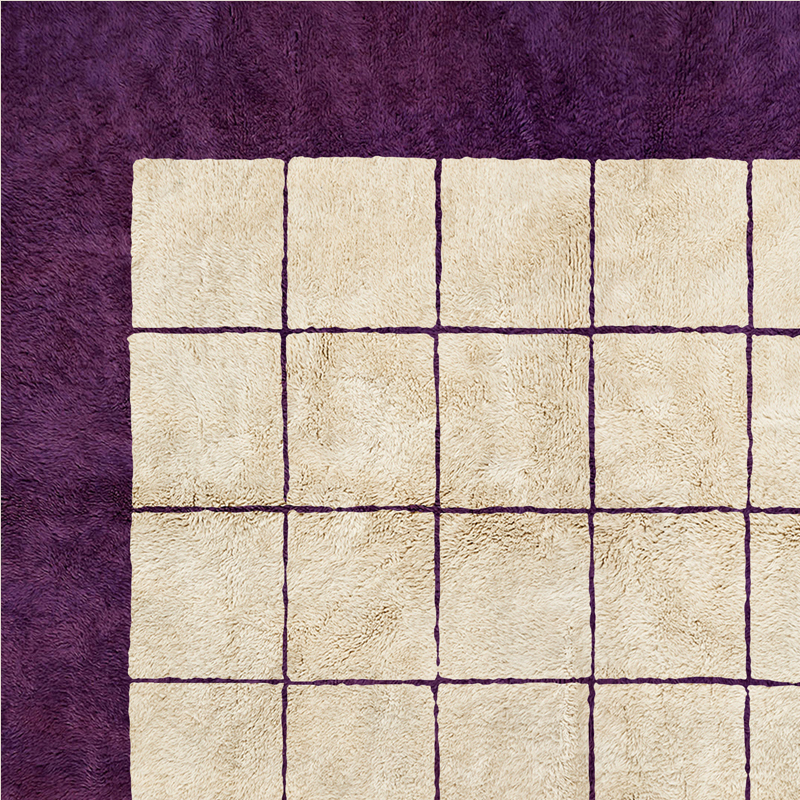 Moroccan custom rug from Beni Ourain, Wool, Purple