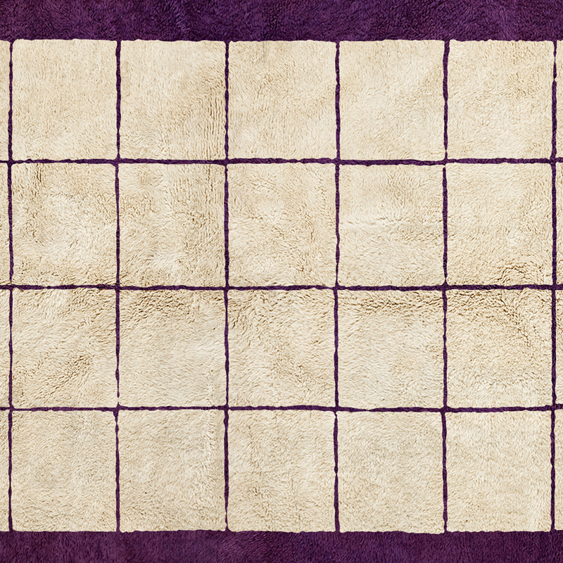 Moroccan custom rug from Beni Ourain, Wool, Purple