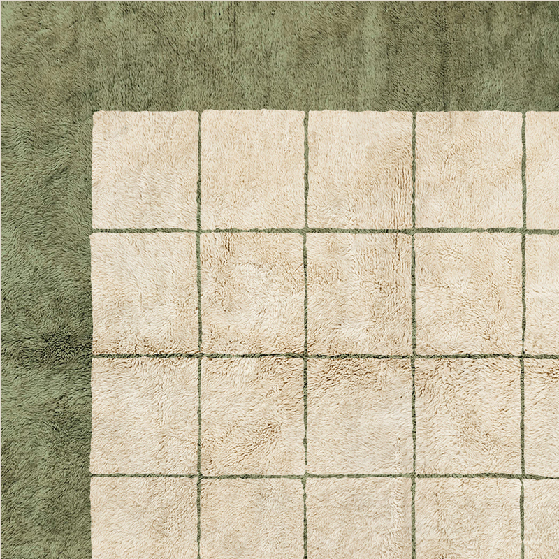 Moroccan custom rug from Beni Ourain, Wool, Green