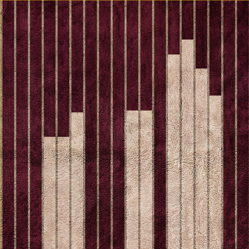 Moroccan custom rug from Beni Ourain, Wool, Red