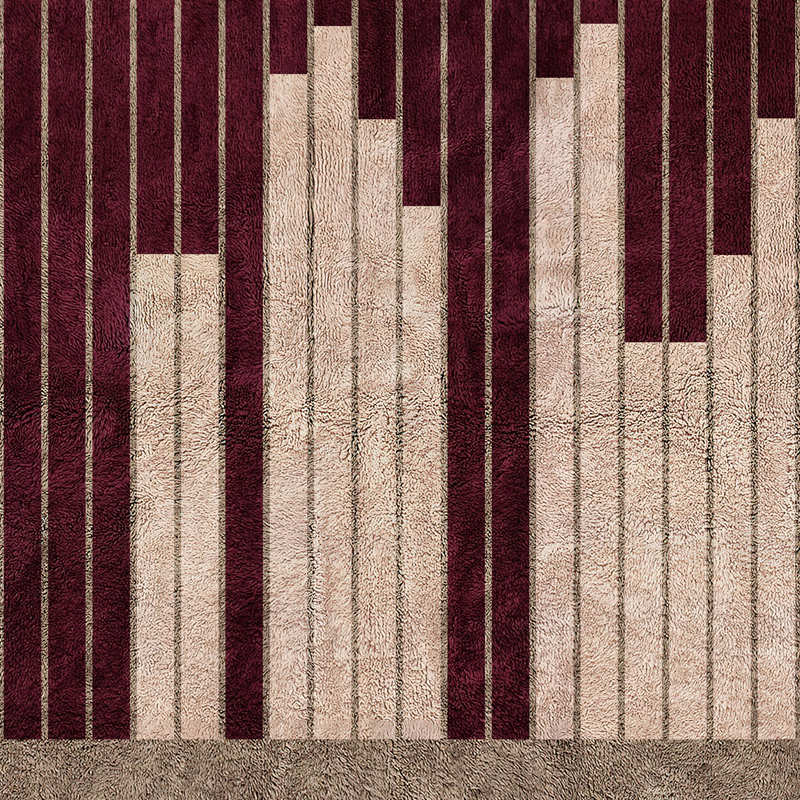 Moroccan custom rug from Beni Ourain, Wool, Red