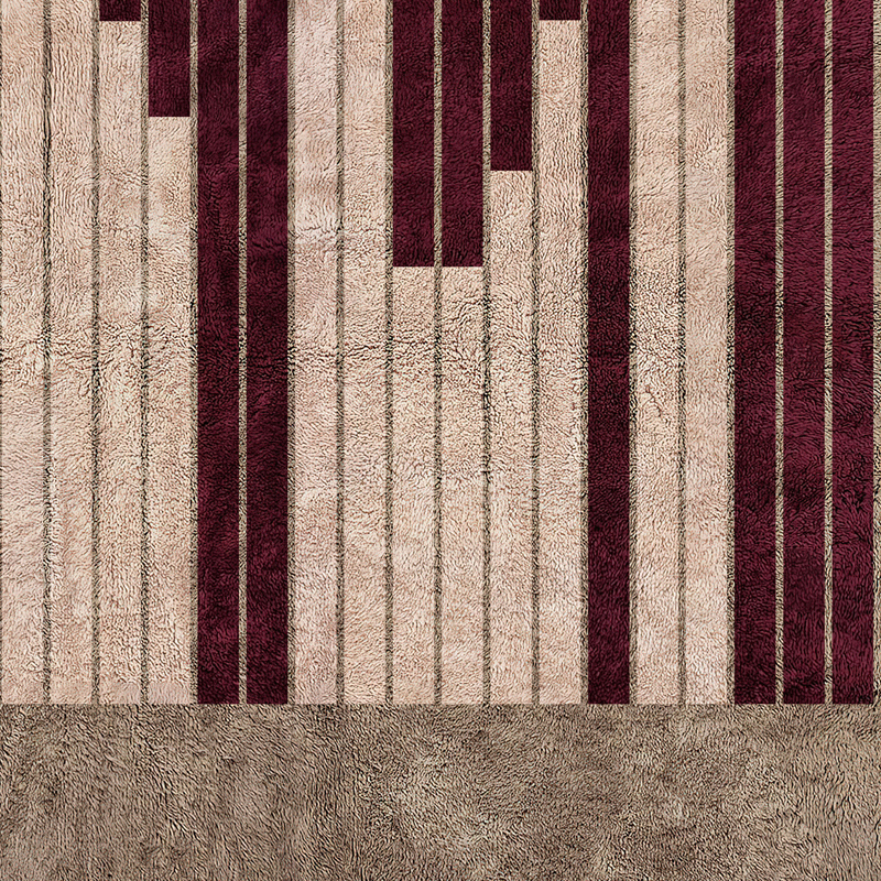 Moroccan custom rug from Beni Ourain, Wool, Red