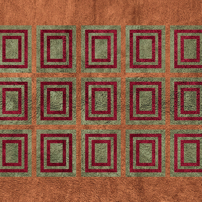 Moroccan custom rug from Beni Ourain, Wool, Orange