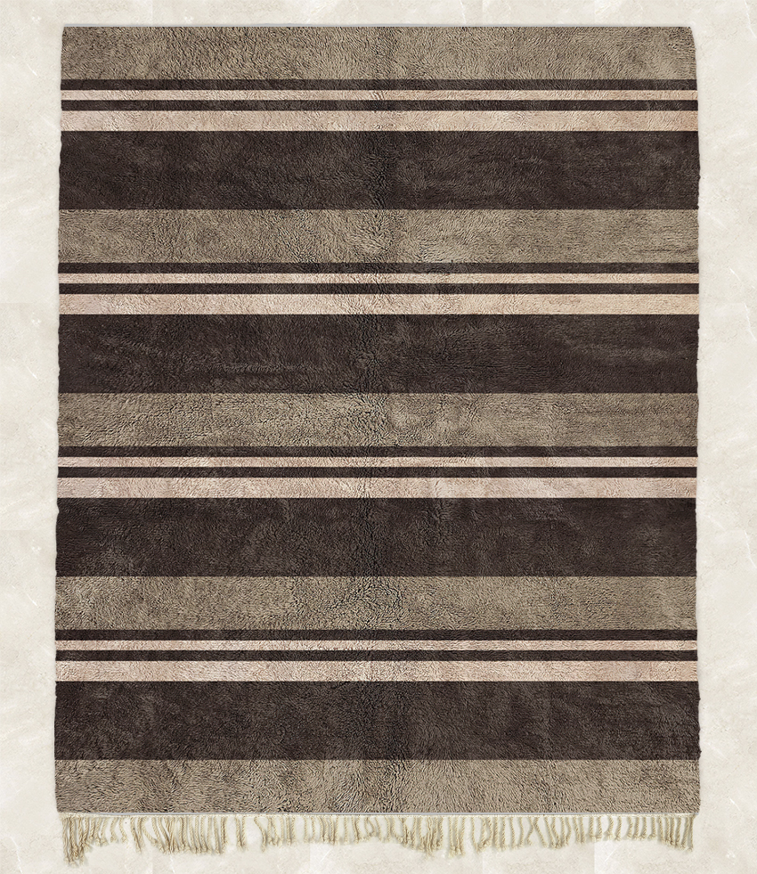 Moroccan custom rug from Beni Ourain, Wool, Brown