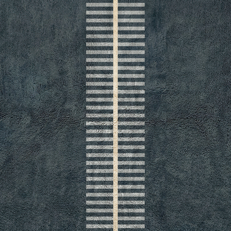 Moroccan custom rug from Beni Ourain, Wool, Blue