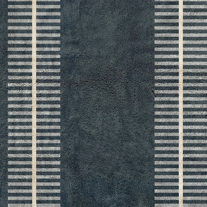 Moroccan custom rug from Beni Ourain, Wool, Blue