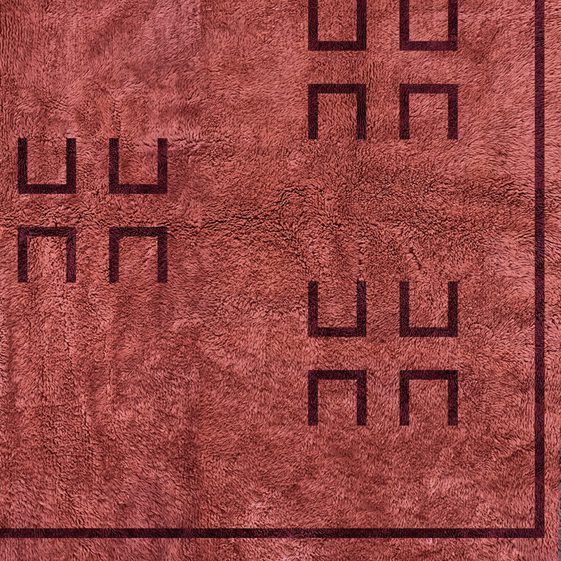 Moroccan custom rug from Beni Ourain, Wool, Red