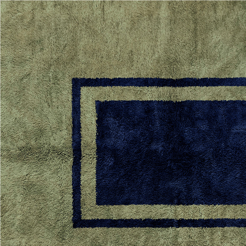 Moroccan custom rug from Beni Ourain, Wool, Green