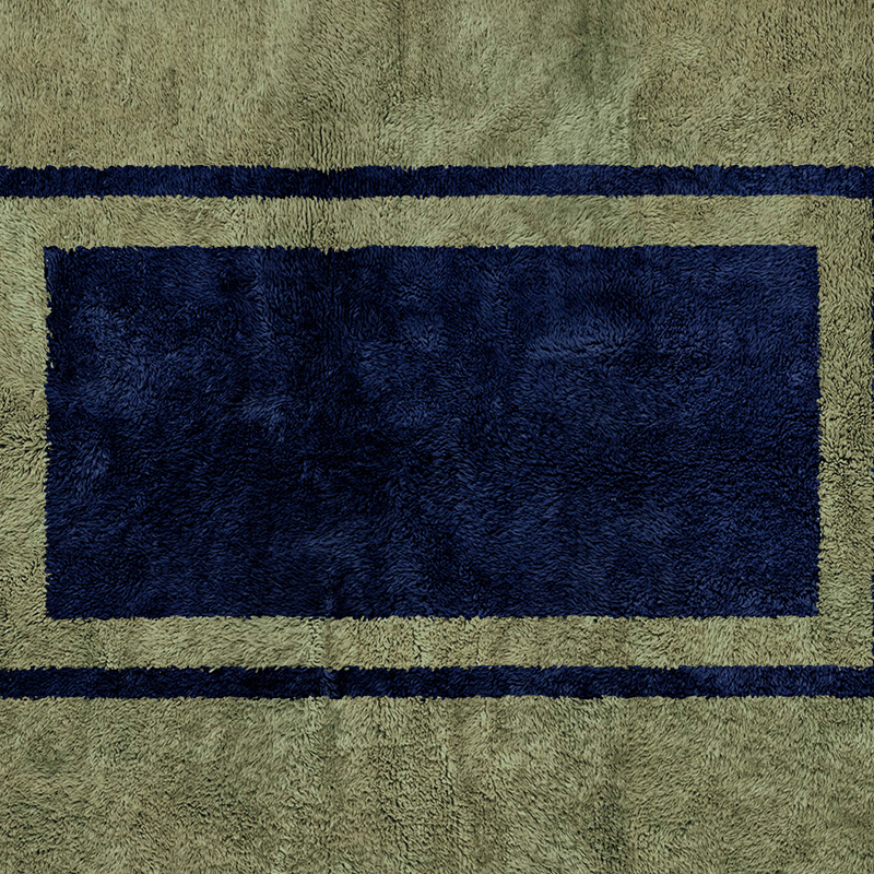 Moroccan custom rug from Beni Ourain, Wool, Green