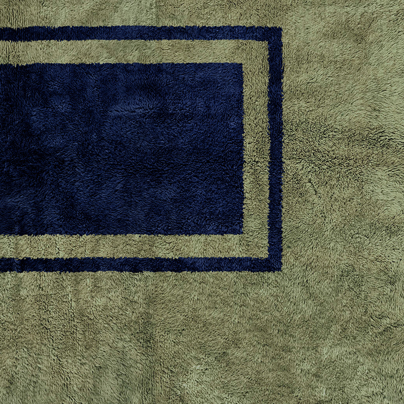 Moroccan custom rug from Beni Ourain, Wool, Green
