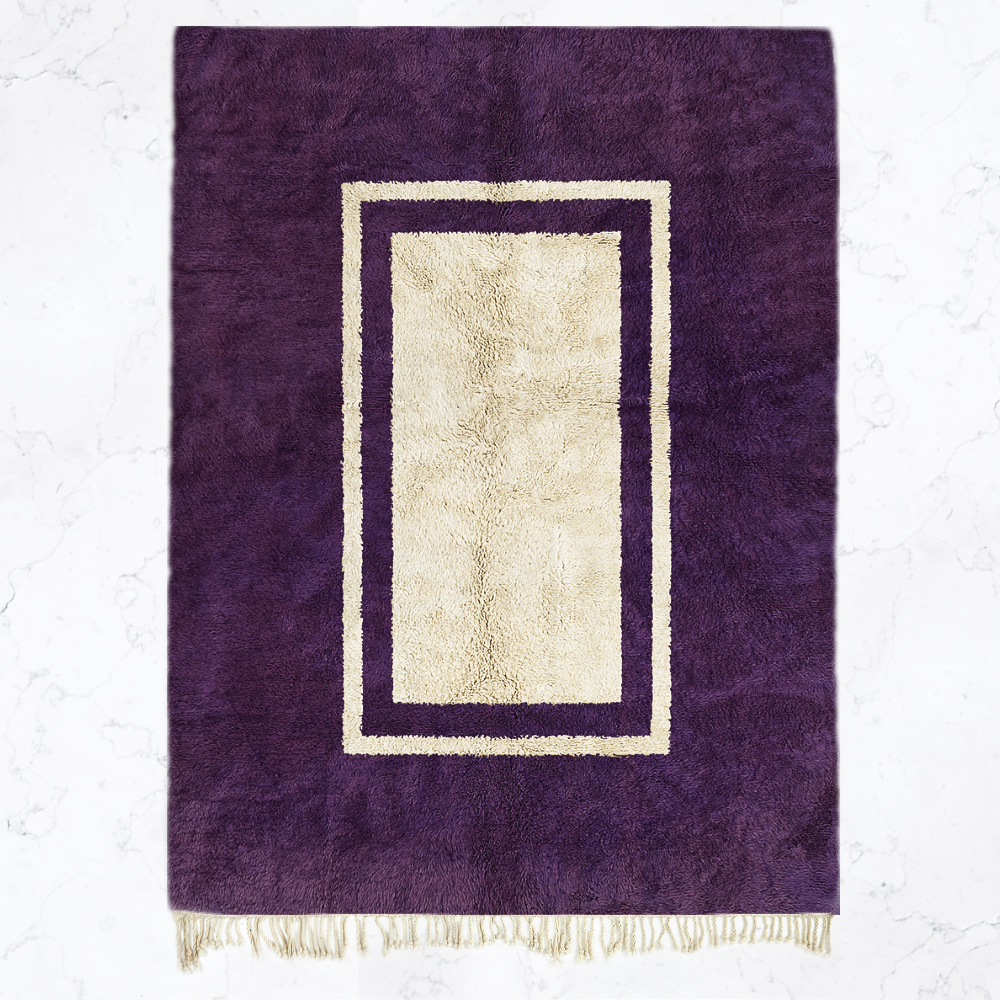 Moroccan custom rug from Beni Ourain, Wool, Purple
