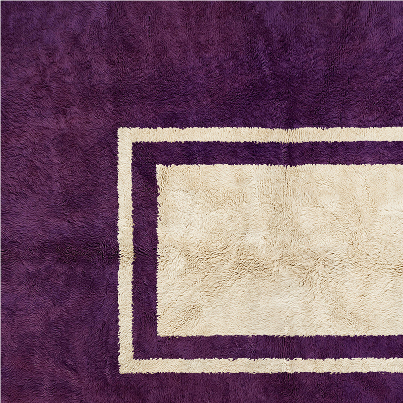 Moroccan custom rug from Beni Ourain, Wool, Purple