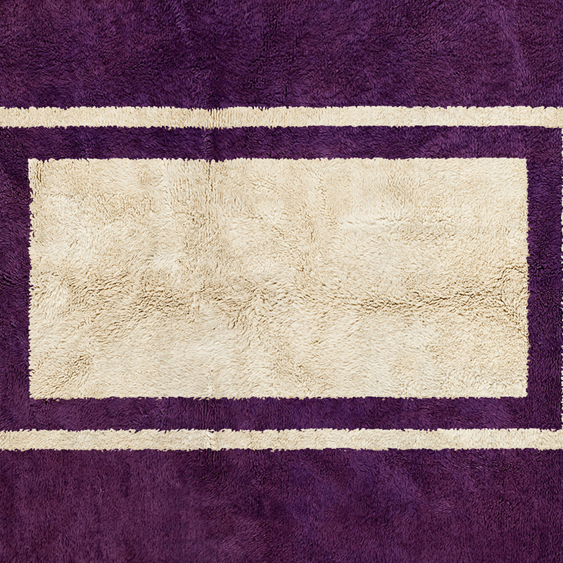 Moroccan custom rug from Beni Ourain, Wool, Purple