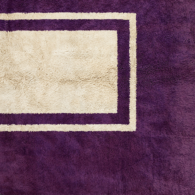 Moroccan custom rug from Beni Ourain, Wool, Purple