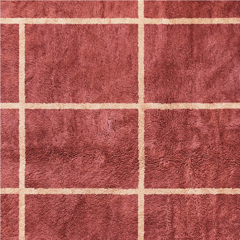 Moroccan custom rug from Beni Ourain, Wool, Red