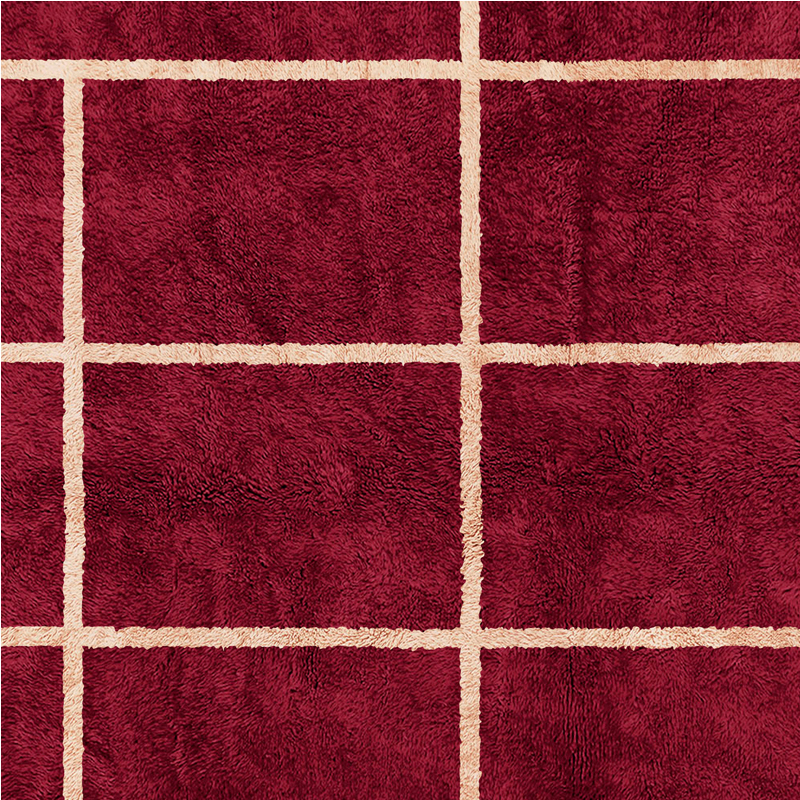 Moroccan custom rug from Beni Ourain, Wool, Red